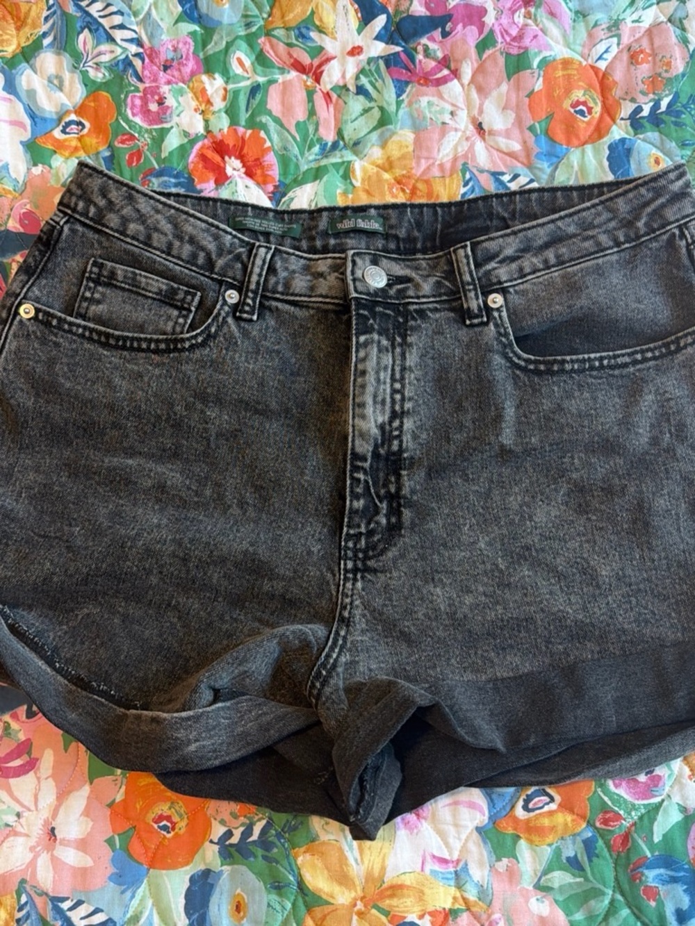 wild fable Black High-Rise Denim Shorts